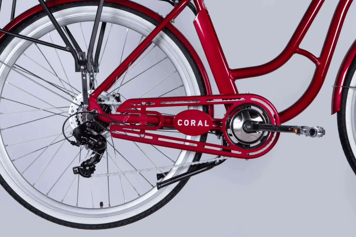 Велосипед з електроприводом 28" AL Dorozhnik eCORAL DD FR рама-19" 36B 12.5А*г 500Вт рубіновий YS 7496 2025