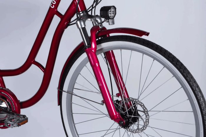 Велосипед з електроприводом 28" AL Dorozhnik eCORAL DD FR рама-19" 36B 12.5А*г 500Вт рубіновий YS 7496 2025