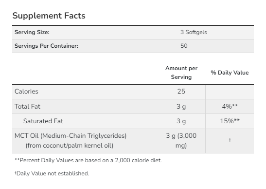 MCT Oil 1000 mg - 150 sgels