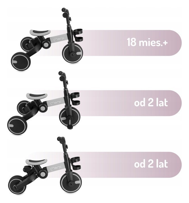 Биговел-велосипед 3 в 1 MoMi FILO Gray