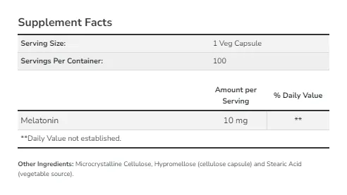 Melatonine 10 mg - 100 vcaps
