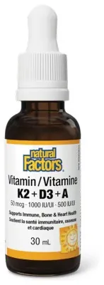 Vitamin K2+D3+A 50 mcg/1000 IU/500 IU - 30ml