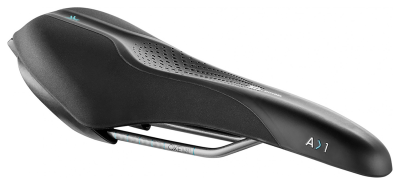 Седло Selle Royal SCIENTIA A1 Athletic, 3D skingel, обивка Black Gummy/Black mokka, 289х127мм, 380г, рейлы сталь + Curva suspension, unisex, черное