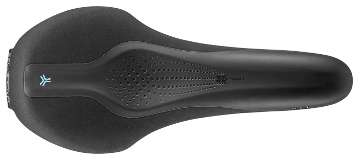 Седло Selle Royal SCIENTIA A1 Athletic, 3D skingel, обивка Black Gummy/Black mokka, 289х127мм, 380г, рейлы сталь + Curva suspension, unisex, черное