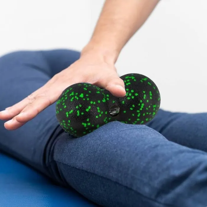 Массажний набір PowerPlay PP_4015 EPP Foam Roller Set 4in1 (2-а ролі + 2-а м'ячі) Чорно-зелений