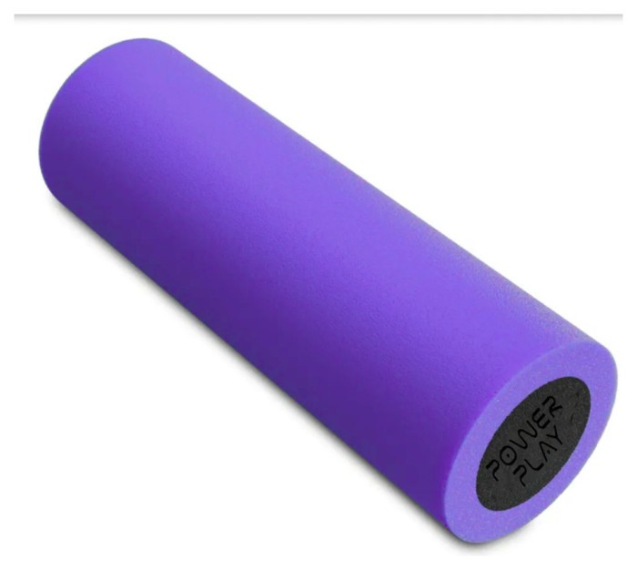 Массажний ролик (ролер) гладкий PowerPlay 4021 Fitness Roller Чорно-фіолетовий (30x15см.)