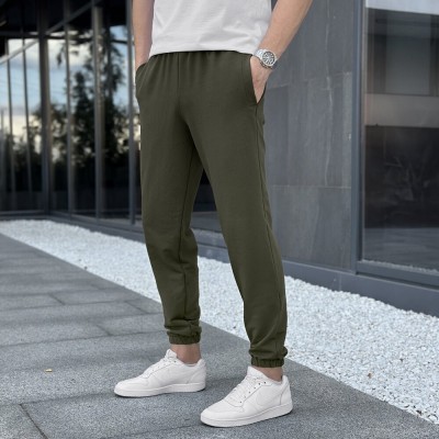 Мужские брюки джогеры с карманами светлый хаки Pobedov 95