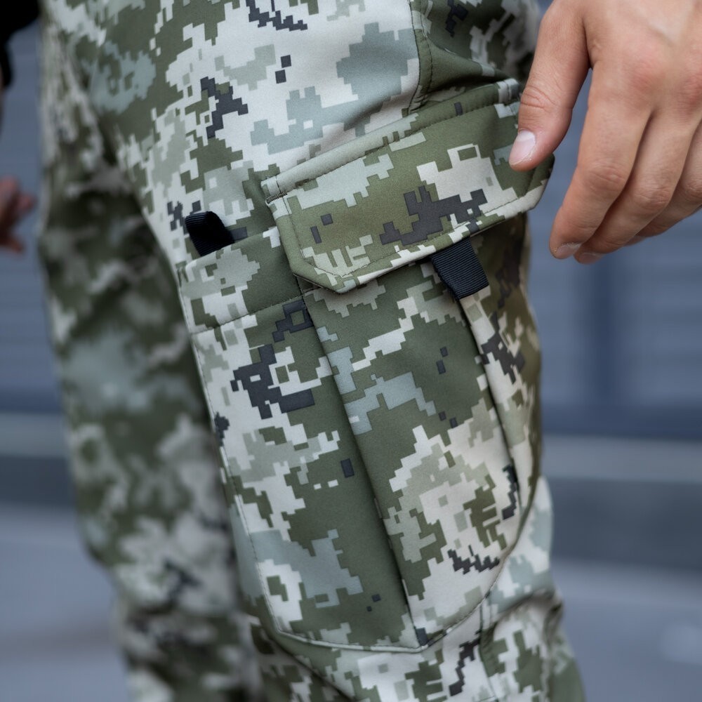 Штани карго чоловічі весняні з кишенями Піксель Pobedov Static