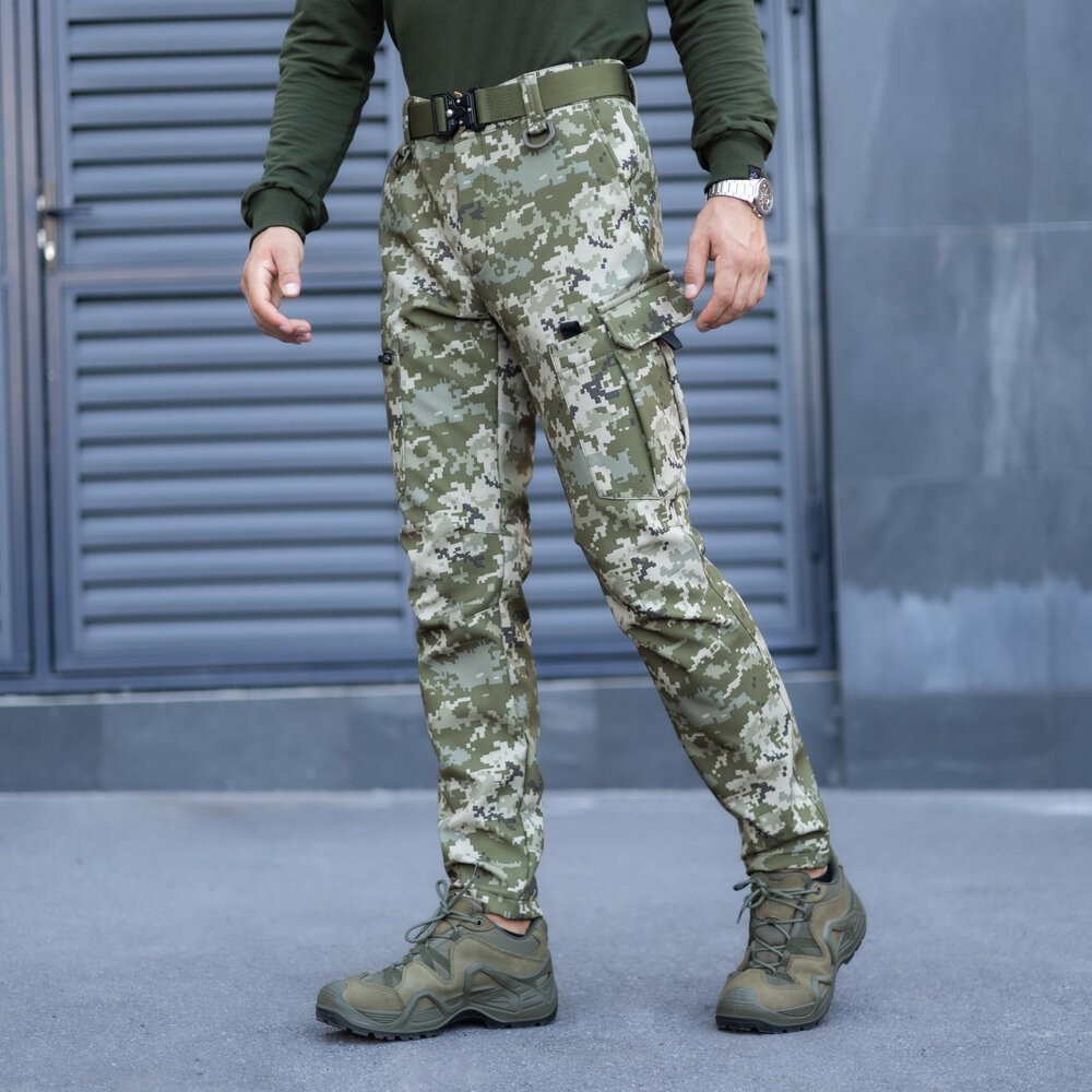 Штани карго чоловічі весняні з кишенями Піксель Pobedov Static, укр, укр