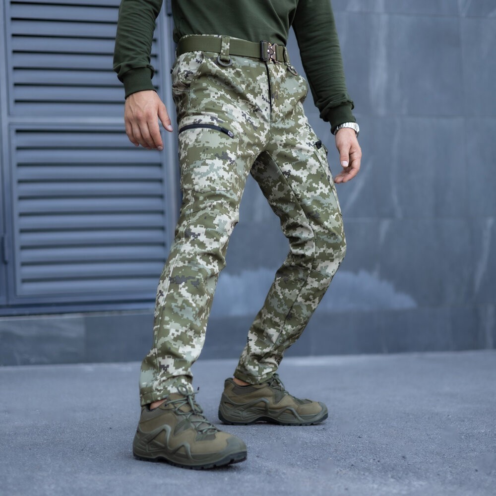 Штани карго чоловічі весняні з кишенями Піксель Pobedov Static, укр, укр