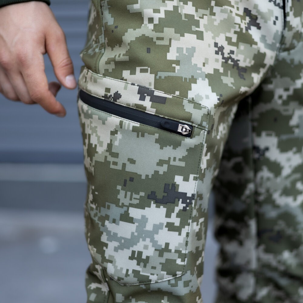 Штани карго чоловічі весняні з кишенями Піксель Pobedov Static, укр, укр