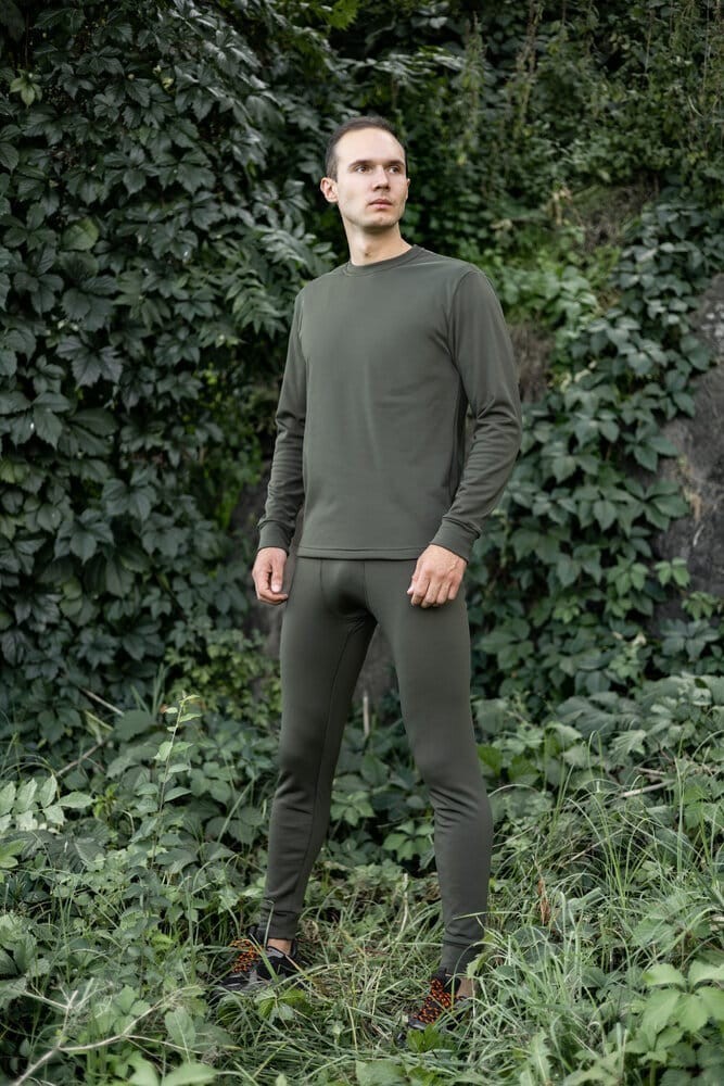 Чоловіча термобілизна зимова на флісі вологовивідна Pobedov Teplo хакі¶, укр, укр