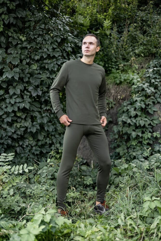 Чоловіча термобілизна зимова на флісі вологовивідна Pobedov Teplo хакі¶, укр, укр