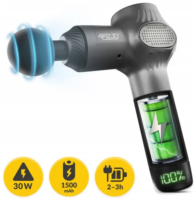 Ручной перкуссионный массажер 4FIZJO Massage Gun Active 30 Вт массажный пистолет (P-5907739319937)