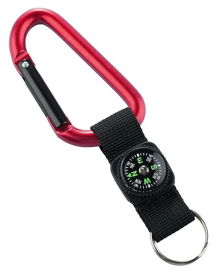 Munkees 3228 карабін 8 мм з strap, compass, keyring red (3228-RD)