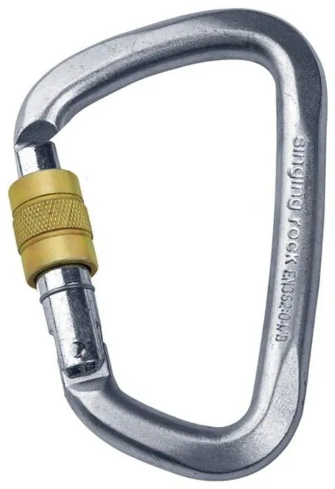 Карабін Singing Rock D Steel Lock Screw Gate 50kN