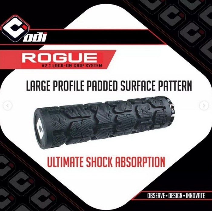 Грипси ODI Rogue v2.1 Lock-On MTB Closed End 135mm Gray, укр, укр