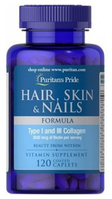 Hair Skin and Nails Formula Type 1 and 3 Collagen - 60 caps