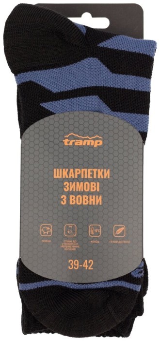 Шкарпетки з вовни зимові Tramp UTRUS-007-black, укр, укр