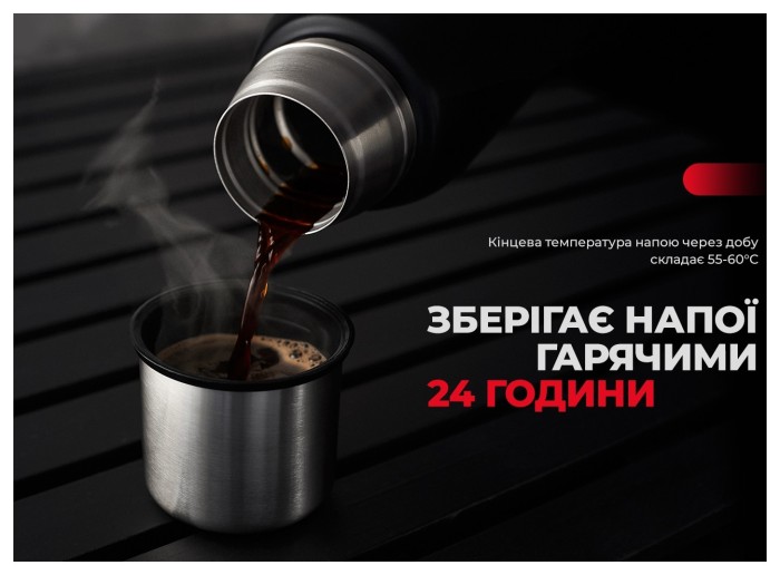 Термос Naturehike Q-9H NH19SJ010, 304 сталь, 1.0 л, черный