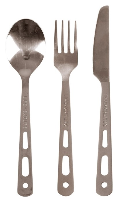 Вилка, ложка, ніж Lifeventure Titanium, укр, укр