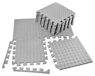 Татами мат EasyFit 8 шт (30х30х1 см) хвост ласточки серый