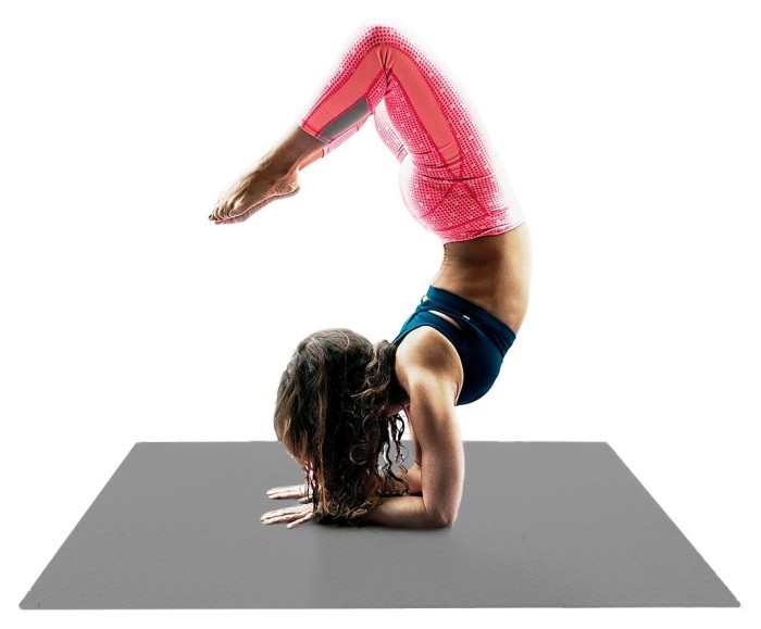 Татами мат EasyFit 8 шт (30х30х1 см) хвост ласточки серый