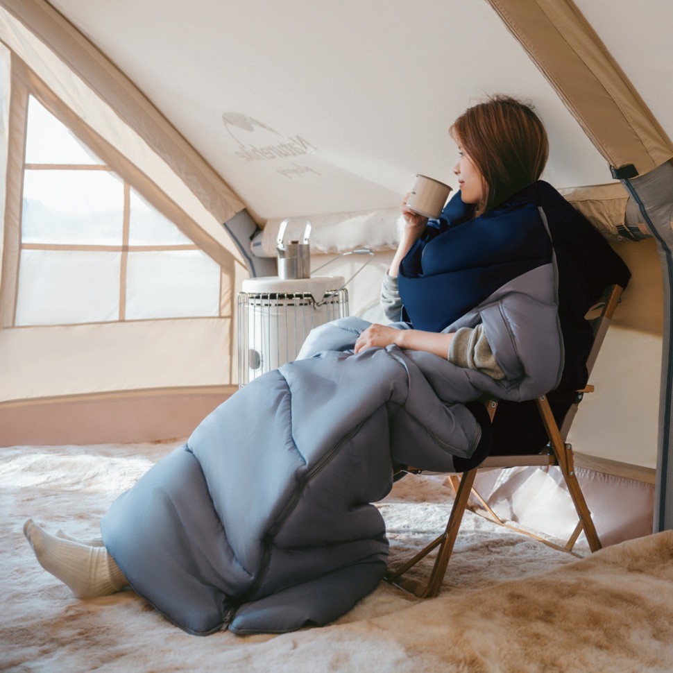 Спальник з капюшоном Naturehike Sunny Day PL02 U250 CNK2550WS028, (8,5°C), лівий, блакитно-синій