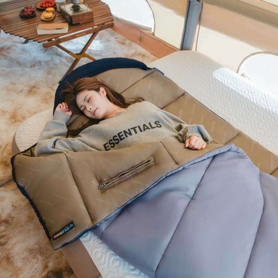 Спальник з капюшоном Naturehike Sunny Day PL02 U250 CNK2550WS028, (8,5°C), лівий, блакитно-синій, укр, укр