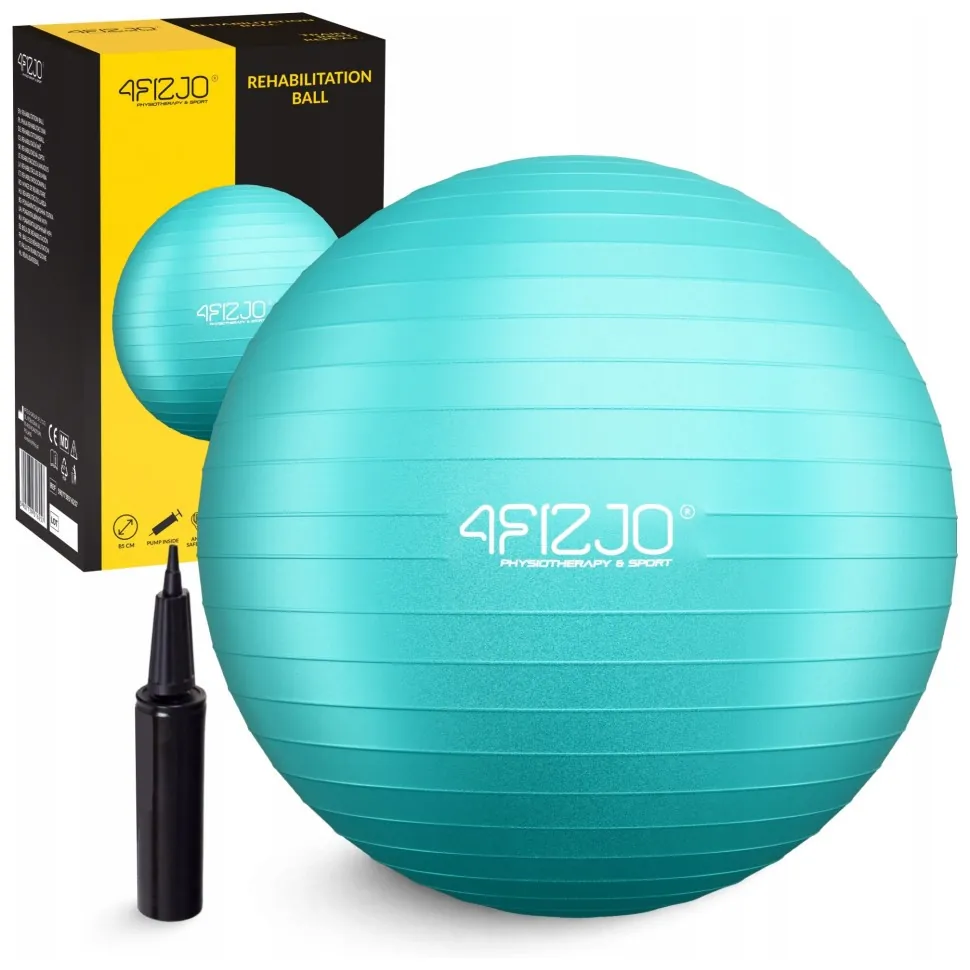 М'яч для фітнесу (фітбол) 4FIZJO 85 см Anti-Burst Mint (P-5905973404839) (LFP-5905973404839)