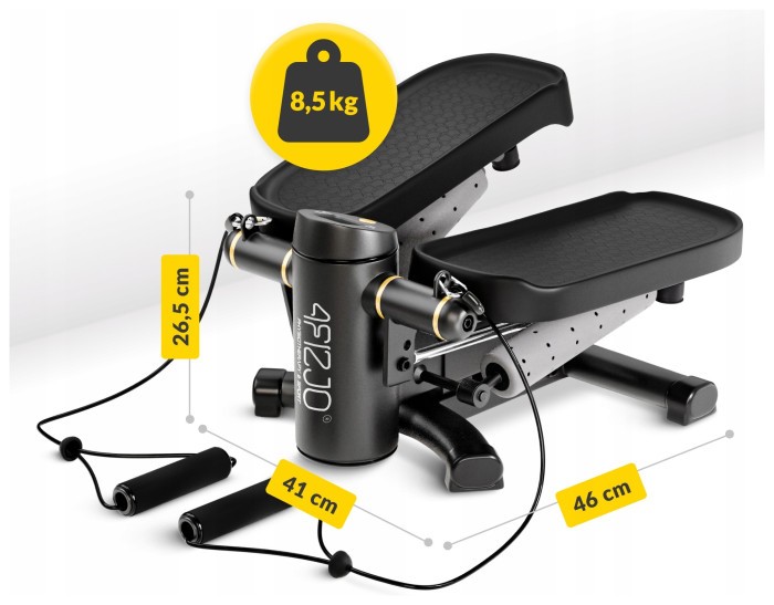 Степпер (мини-степпер) 4FIZJO ProStep X 2 в 1 с эспандерами Black (P-5905973410731)