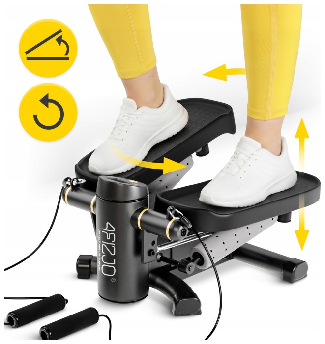 Степпер (мини-степпер) 4FIZJO ProStep X 2 в 1 с эспандерами Black (P-5905973410731)