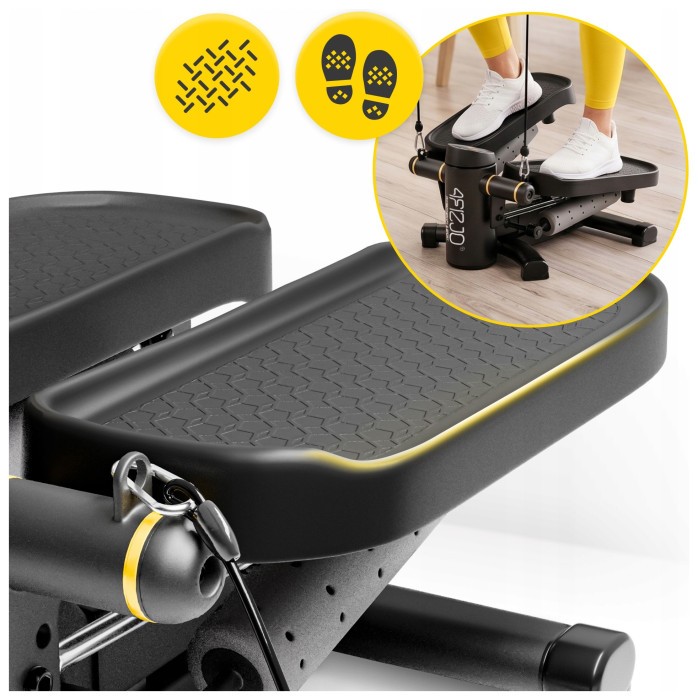Степпер (мини-степпер) 4FIZJO ProStep X 2 в 1 с эспандерами Black (P-5905973410731)
