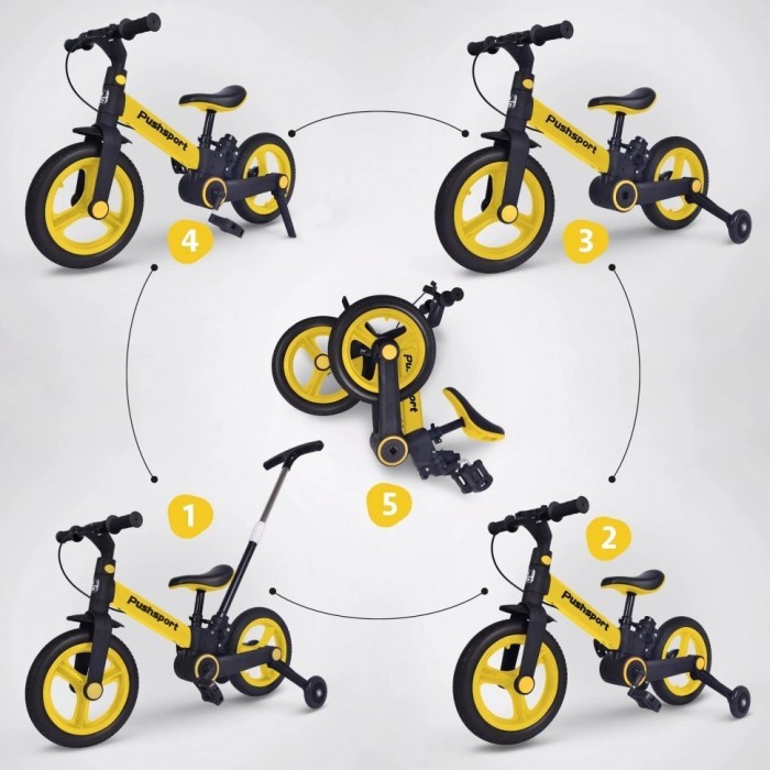 Велосипед PUSH SPORT M10 yellow (Жовтий), укр, укр