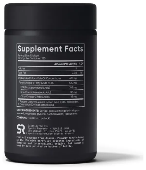 Omega-3 Fish Oil Alaska 625mg - 120 mini softgels
