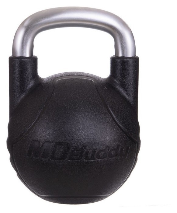 Гиря PU з хромованою ручкою Кросфіт Zelart TA-2681-12 12кг (MD2220-12) (PU, чорний)