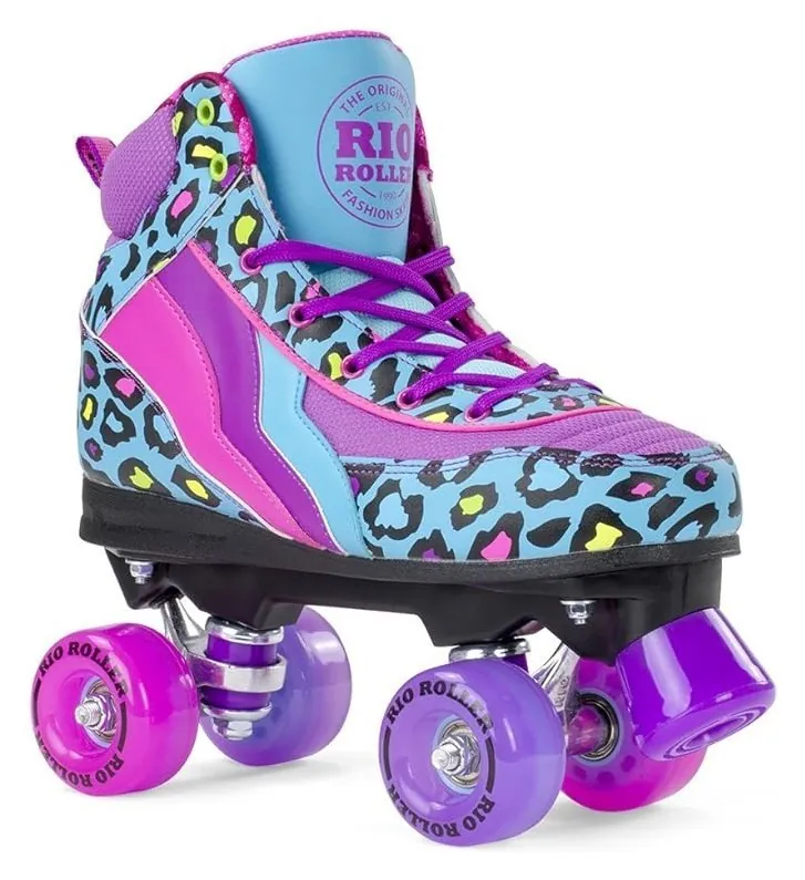 Роликові коньки Rio Roller Leopard 33 (1.0UK) ‎Teal ‎(RIO110RW) (33 Teal, Бірюзовий)