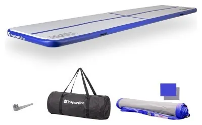 Надувной коврик inSPORTline Airstunt 500x100x10 см, бело-синий