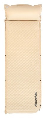 Самонадувний килимок одномісний з подушкою Naturehike CNK2300DZ014, 60 мм, бежевий