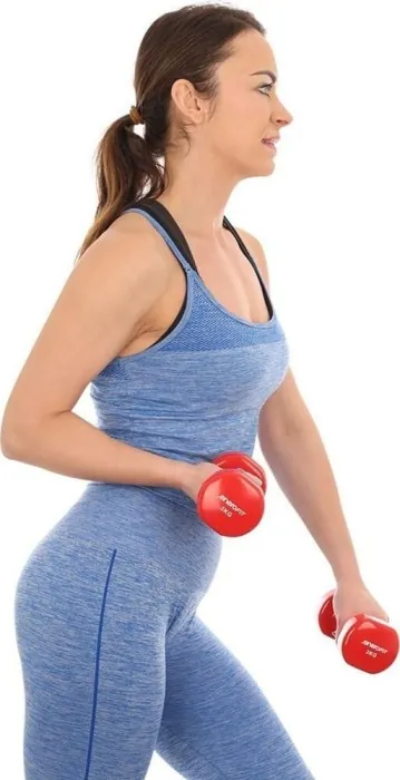 Гантелі вінілові ENERO FIT VDB зі стійкою, 12 кг