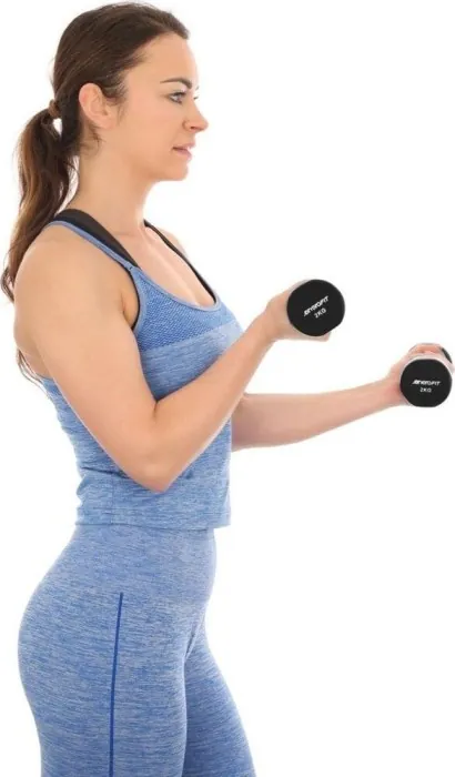 Гантелі вінілові ENERO FIT VDB зі стійкою, 12 кг