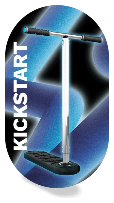 Трюковой самокат-тренажер Indo Kickstart Trampoline Scooter 670 mm - Black