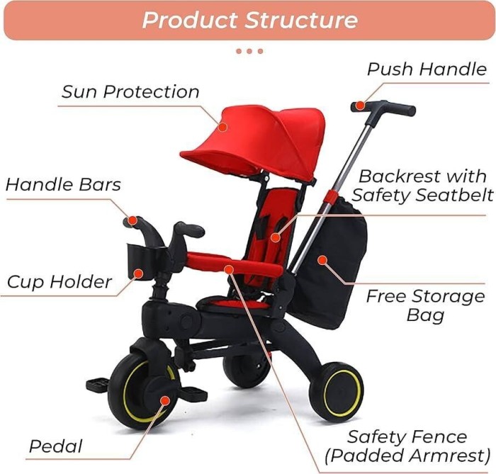 Біговел Maraton Tri-cycle 7in1 PA66 red (Червоний), укр, укр