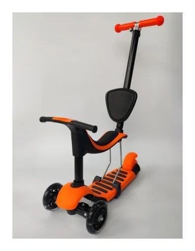 Дитячий самокат з сидінням та батьківською ручкою 3 в 1 Scooter Horned 0332-4S (ARI_30c81)