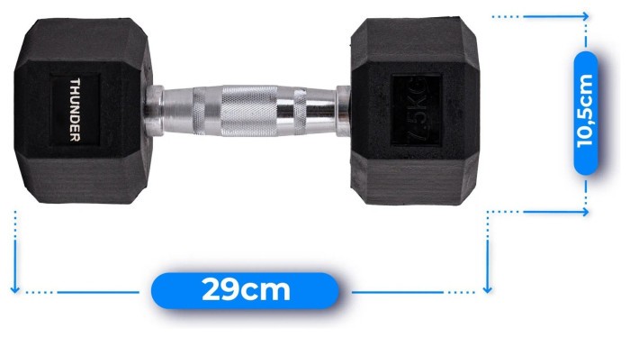 Гантель шестигранна THUNDER 7,5 кг
