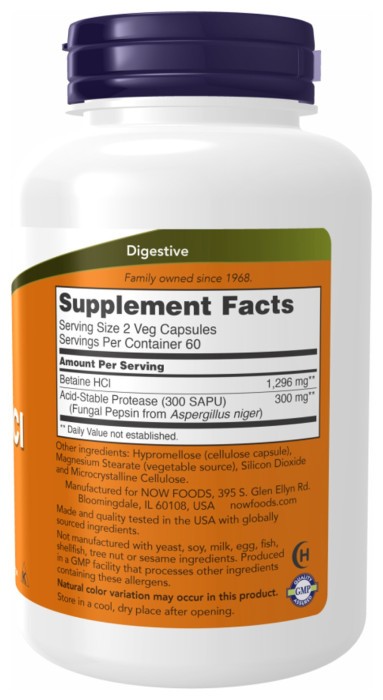 Betaine HCI 648mg - 120vcaps