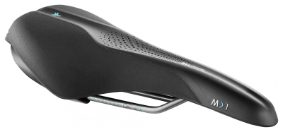 Седло Selle Royal SCIENTIA M1 Moderate, 3D skingel, обивка Black Gummy/Black mokka, 289х141мм, 425г, рейлы сталь + Curva suspension, unisex, черное