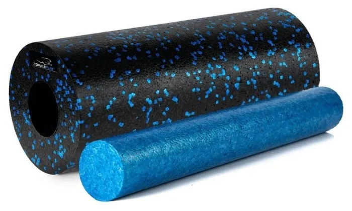 Массажний набір PowerPlay PP_4015 EPP Foam Roller Set 4in1 (2-а ролі + 2-а м'ячі) Чорно-синій