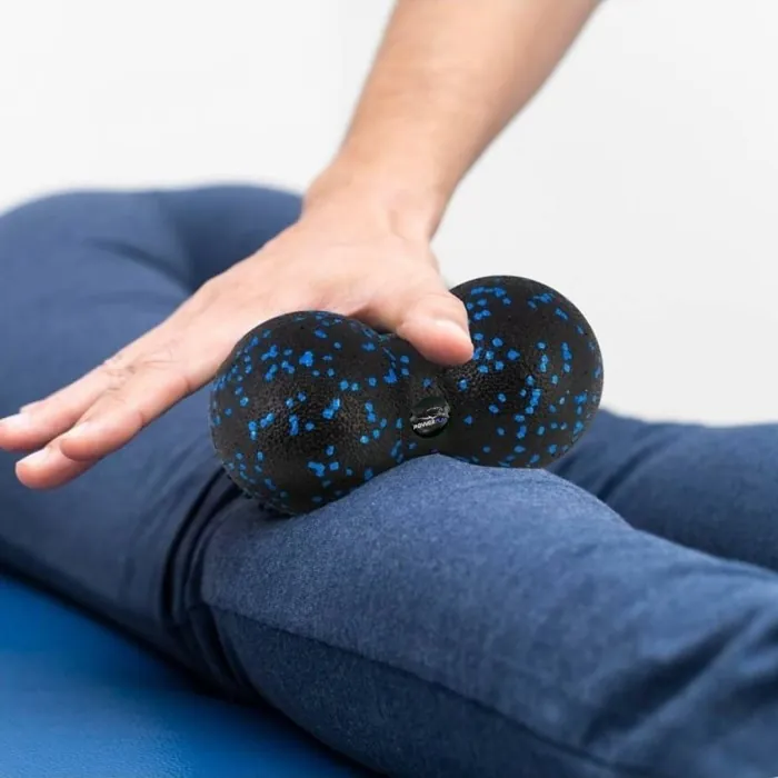 Массажний набір PowerPlay PP_4015 EPP Foam Roller Set 4in1 (2-а ролі + 2-а м'ячі) Чорно-синій