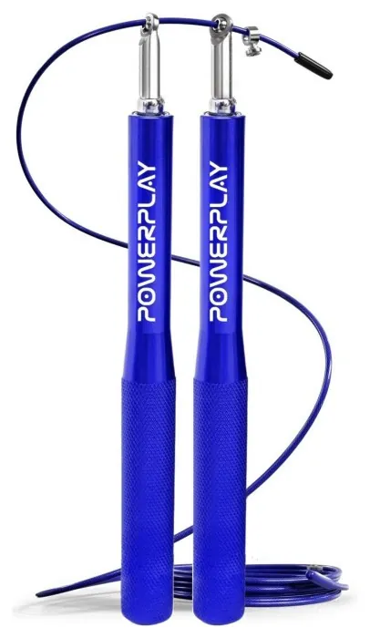 Скакалка швидкісна на підшипниках алюмінієва PowerPlay 4207 Elite Jump Rope Синя (3m.)